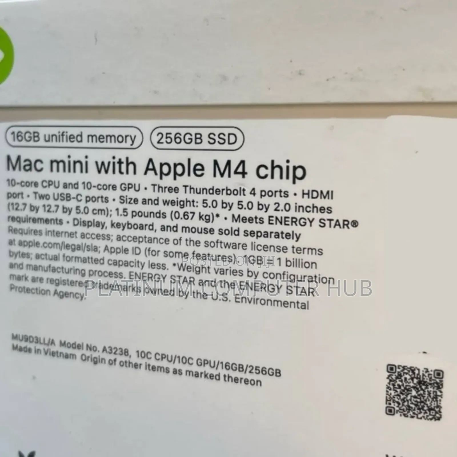 New Desktop Computer Apple Mac Mini M4 16GB SSD 256GB