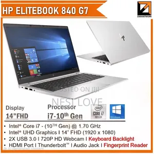 New Laptop HP EliteBook 840 G7 16GB Intel Core i7 SSD 512GB