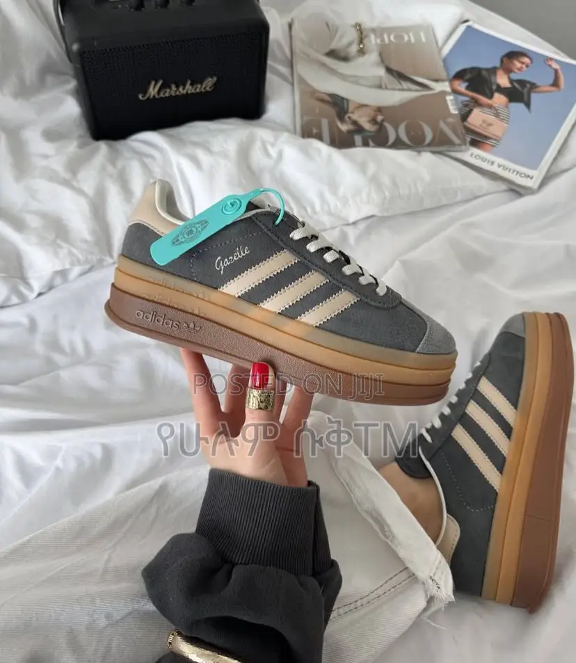 Adidas Gazelle Bold ‘Grey/Beige Gum’ Platform Double Sole WMNS Shoes