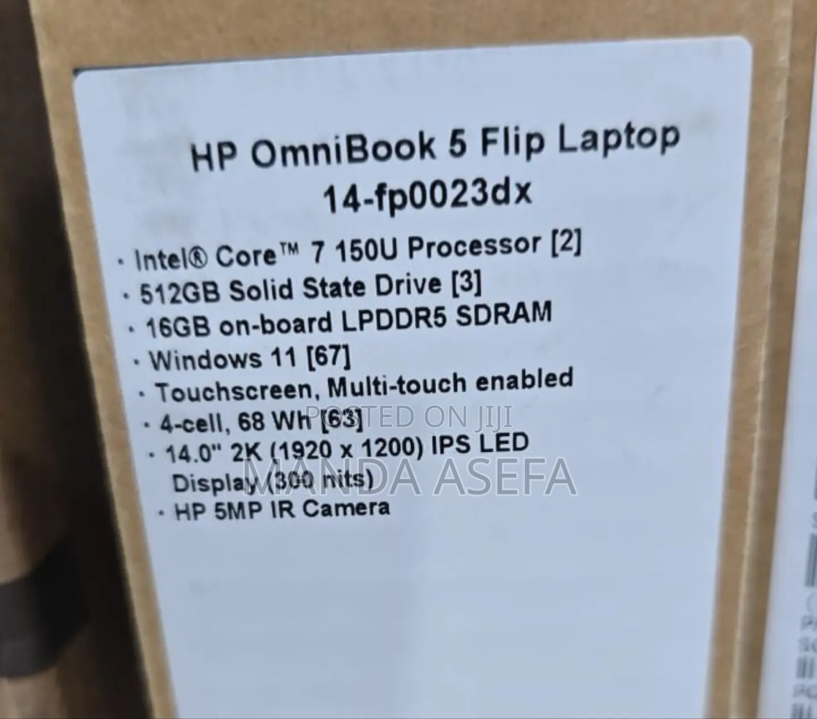 New HP OmniBook 5 Flip 14-Fp0023dx 16GB Intel Core Ultra 7 SSD 512GB
