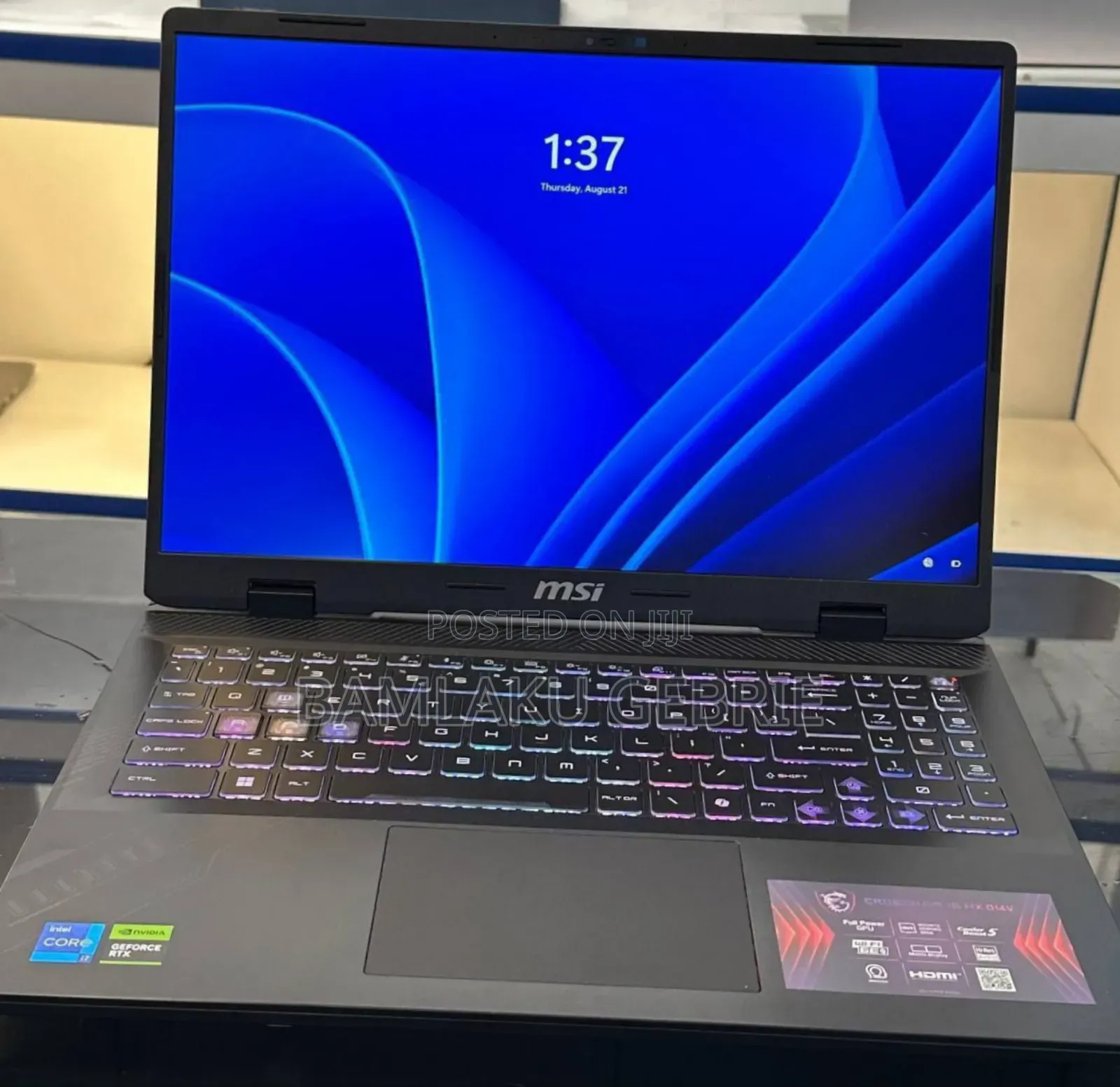 New Laptop MSI Crosshair 15 B12U 16GB Intel Core I7 SSD 1T