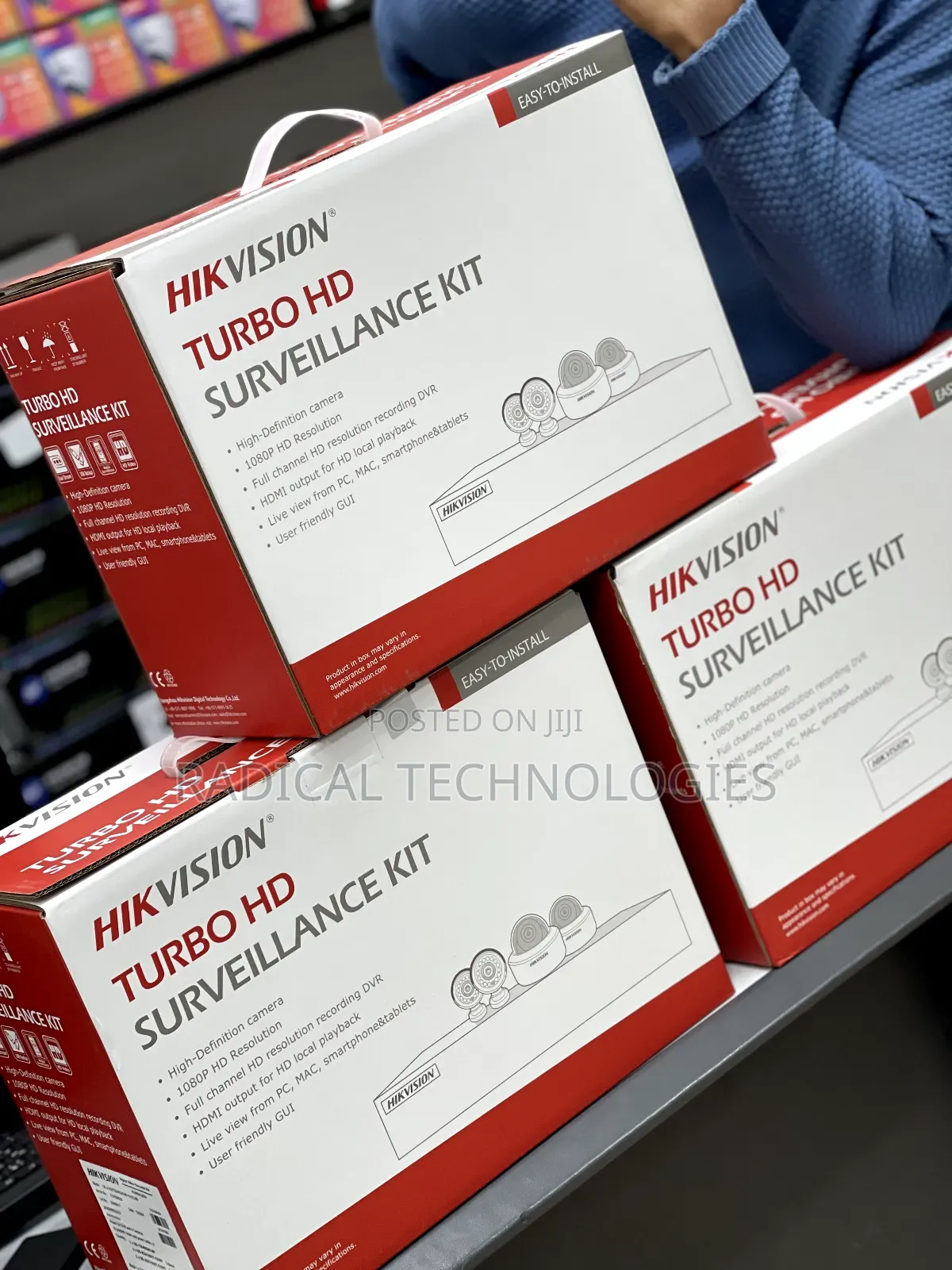 4 ካሜራ ከነ ሪከርደር እና ኬብል አጠቃላይ የያዘ Security Camera Kit Hikvision Xiaomi