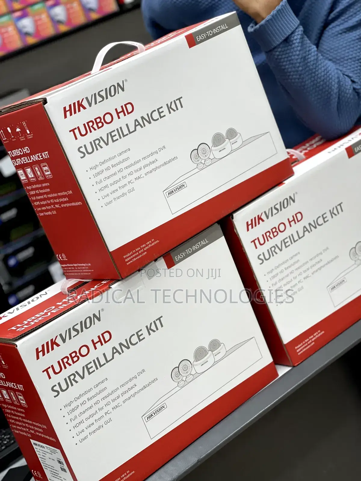 4 ካሜራ ከነ ሪከርደር እና ኬብል አጠቃላይ የያዘ Security Camera Kit Hikvision Xiaomi