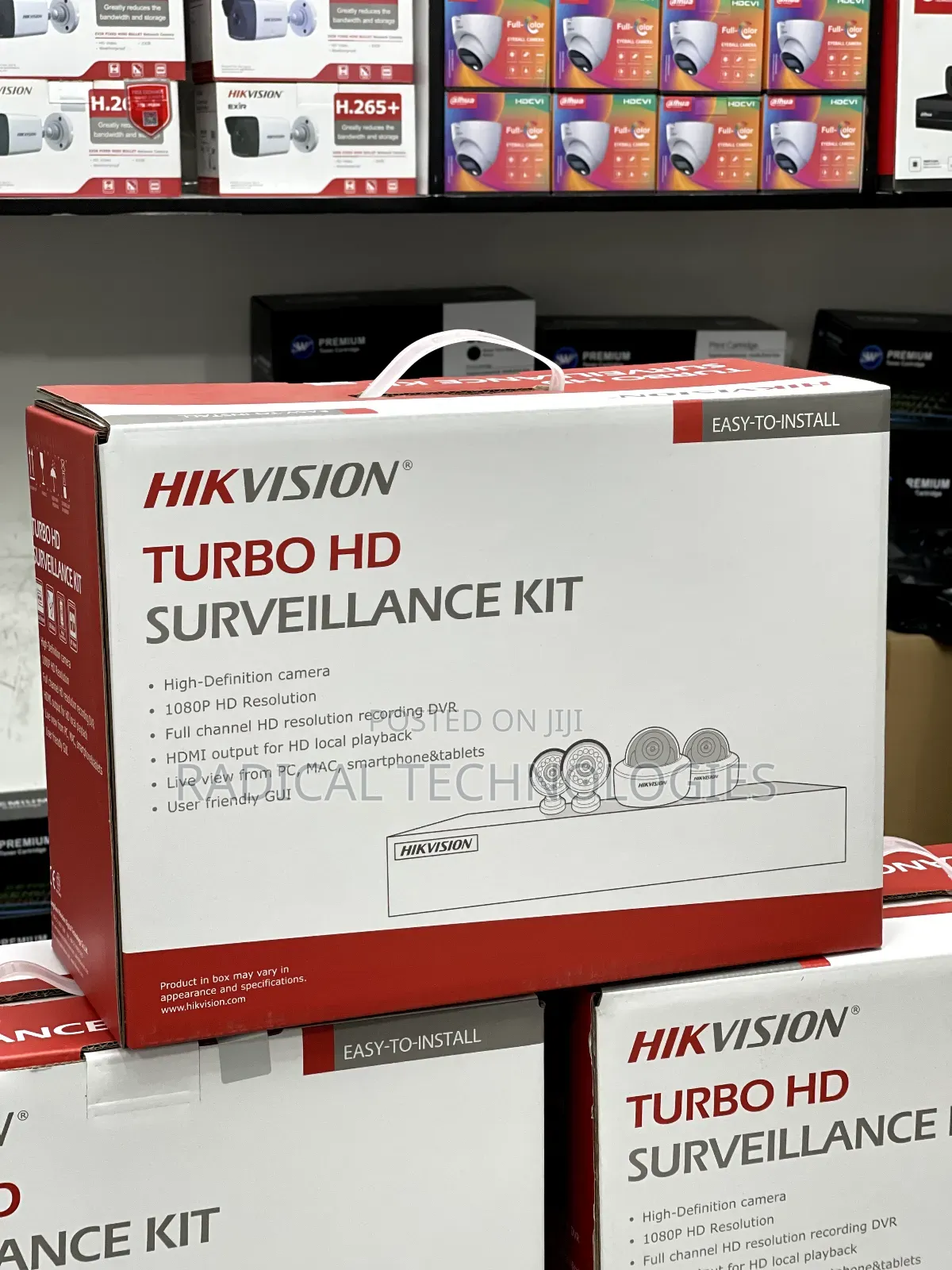 4 ካሜራ ከነ ሪከርደር እና ኬብል አጠቃላይ የያዘ Security Camera Kit Hikvision Xiaomi