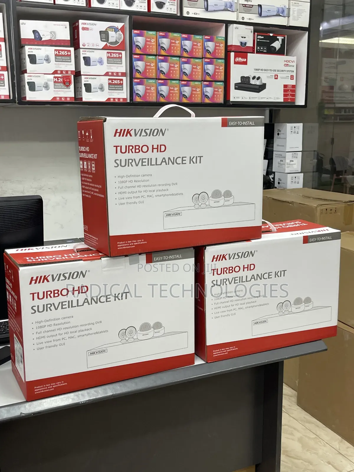 4 ካሜራ ከነ ሪከርደር እና ኬብል አጠቃላይ የያዘ Security Camera Kit Hikvision Xiaomi