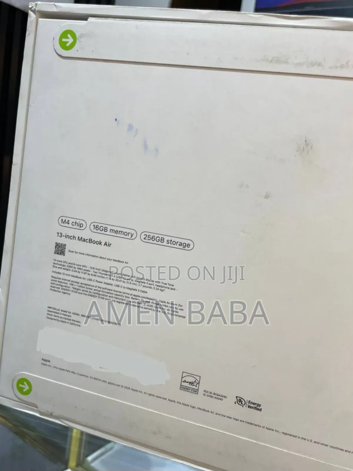 New Laptop Apple MacBook Air 2025 M4 13-Inch 16GB Apple M4 SSD 256GB