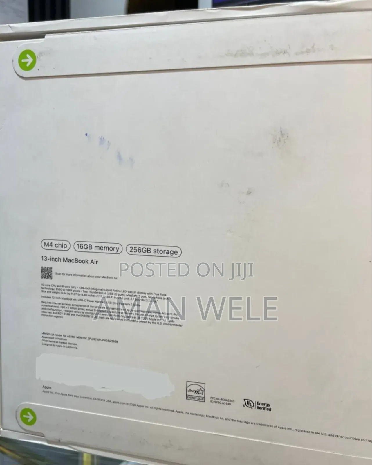 New Laptop Apple MacBook Air 16GB Intel SSD 256GB