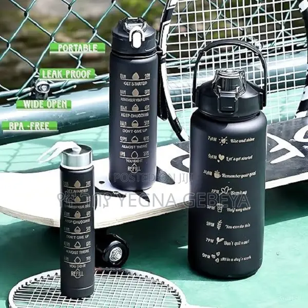 3-in-1 Motivational Water Bottle – 2000ml | 1000ml | 350ml