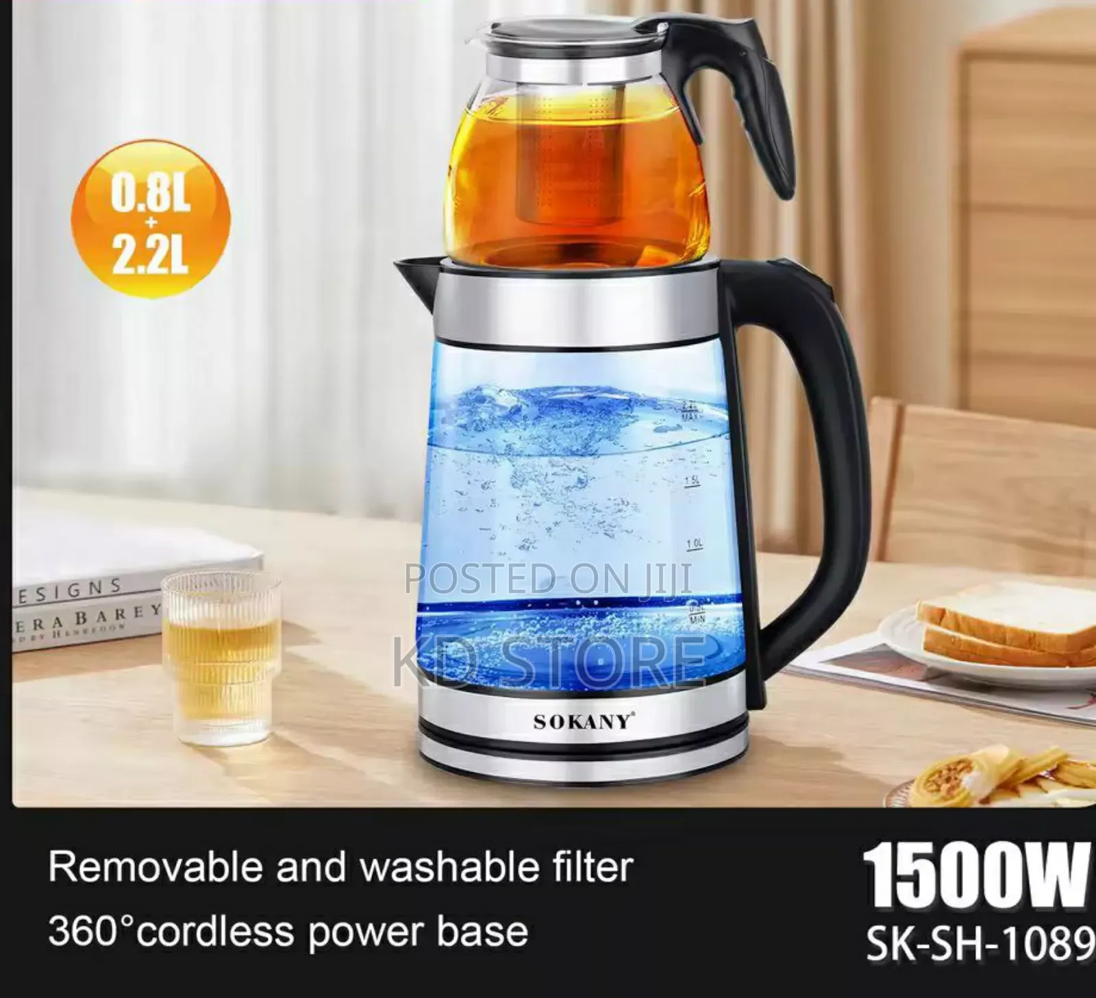 Sokany Tea Maker Electric Kettle + Tea Pot