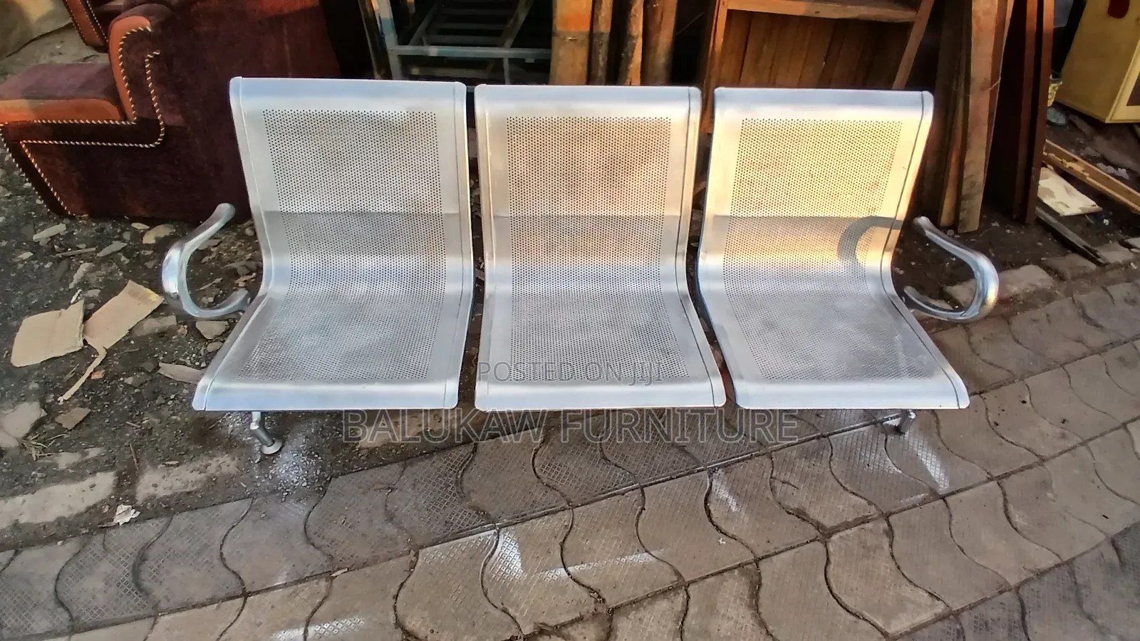 Strong and Quality Metal 3 Seater Chair