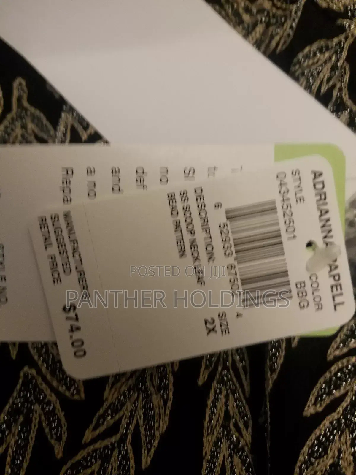 Papell Boutique Womens Top 2x Evening Metallic Embroidered Silk Top