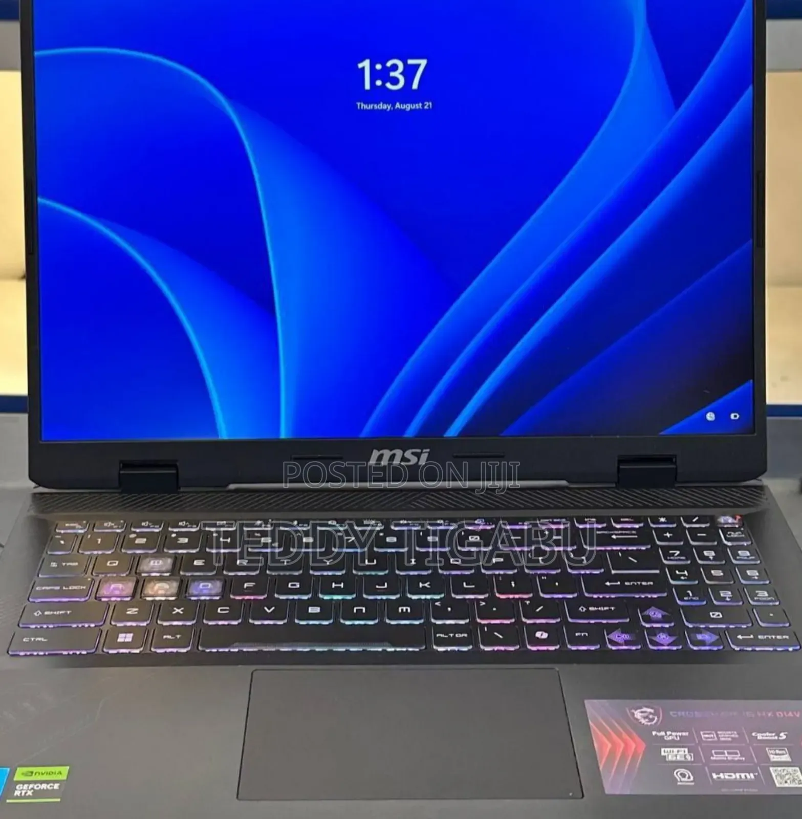 New Laptop MSI 16GB Intel Core I7 SSD 1T