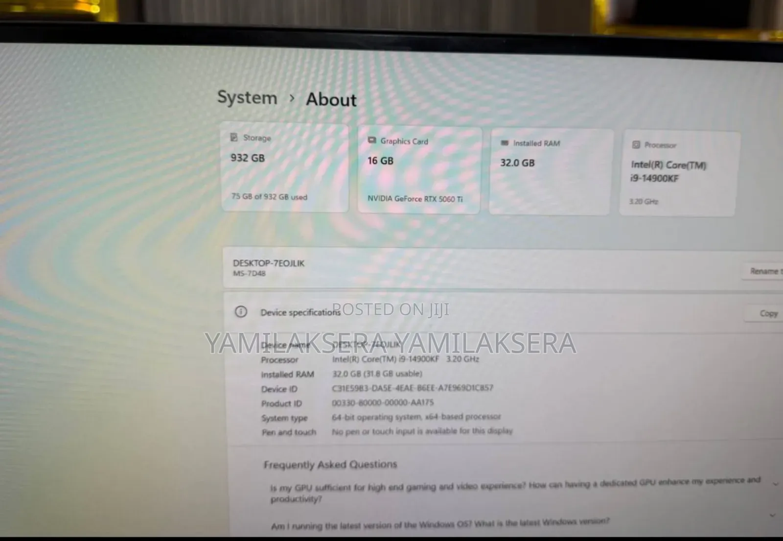 New Desktop Computer Asus 32GB Intel Core I9 SSD 2T