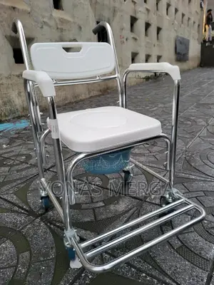 Photo - Commode Chair驕፹4 in 1 Shower Commode Wheelchair፧刀easily Transported