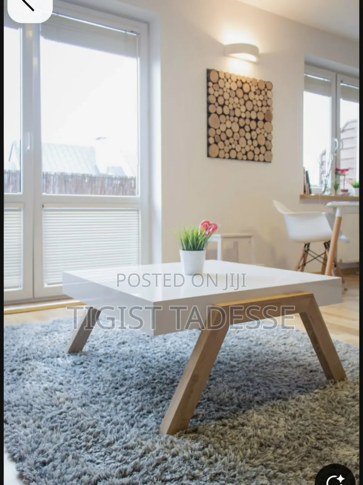Center Table 80×80 Oak Made