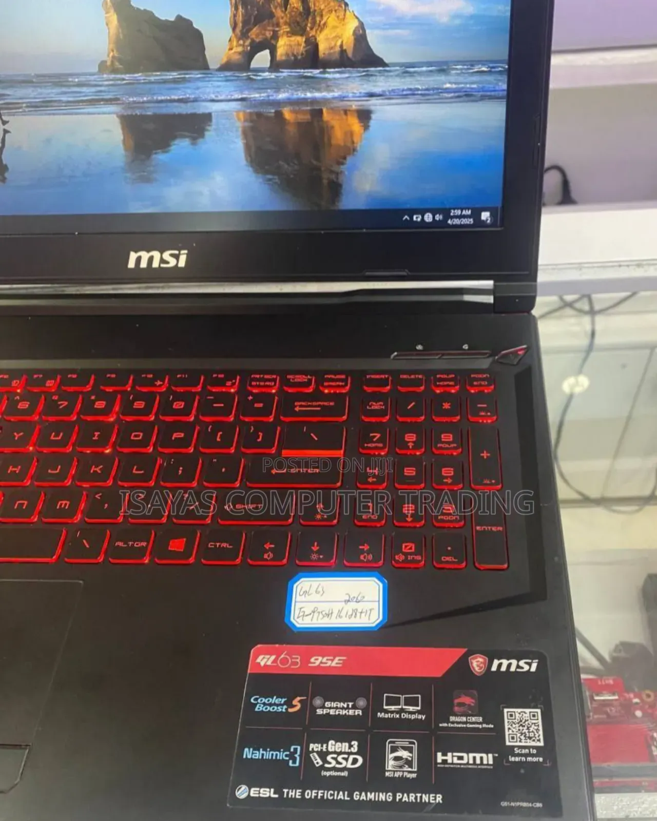 New Laptop MSI MSI Sword 15 16GB Intel Core I7 SSD 512GB