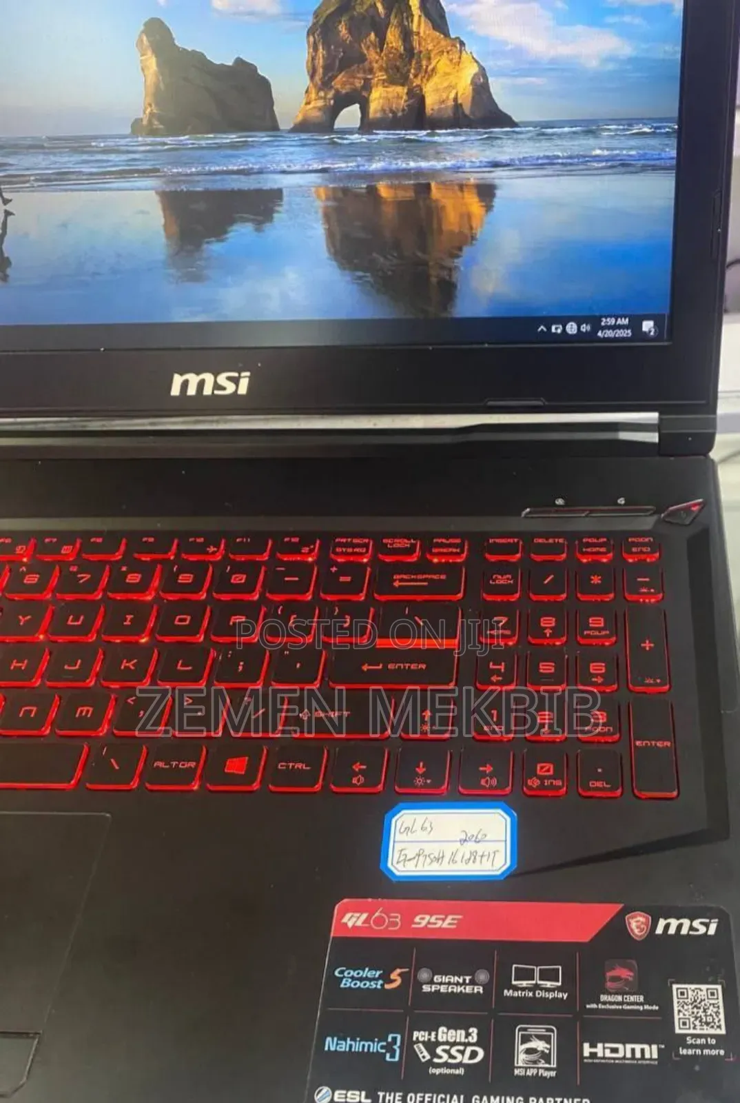 New Laptop MSI GF63 16GB Intel Core I7 SSD 512GB