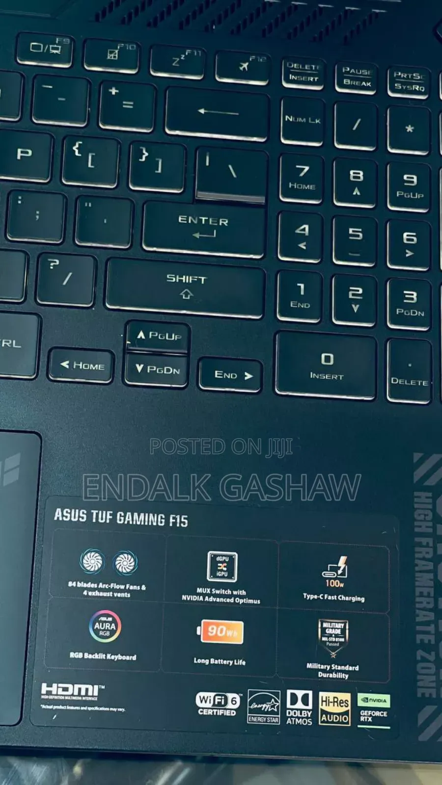 New Laptop Asus TUF Gaming A15 16GB Intel Core I7 SSD 512GB