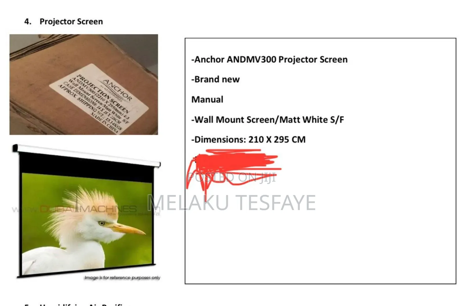 Projector Screen Anchor Andmv300