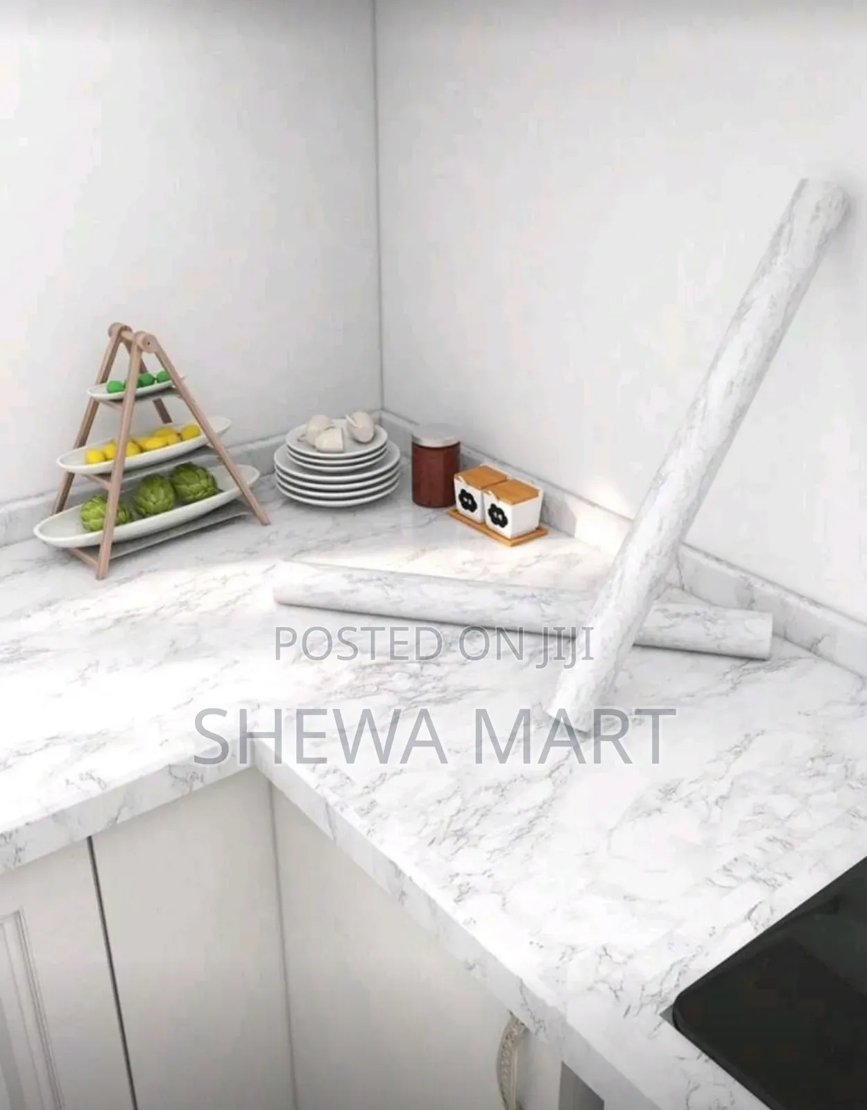 Marble Peel and Stick Wallpaper, White and Gray Marble Cont