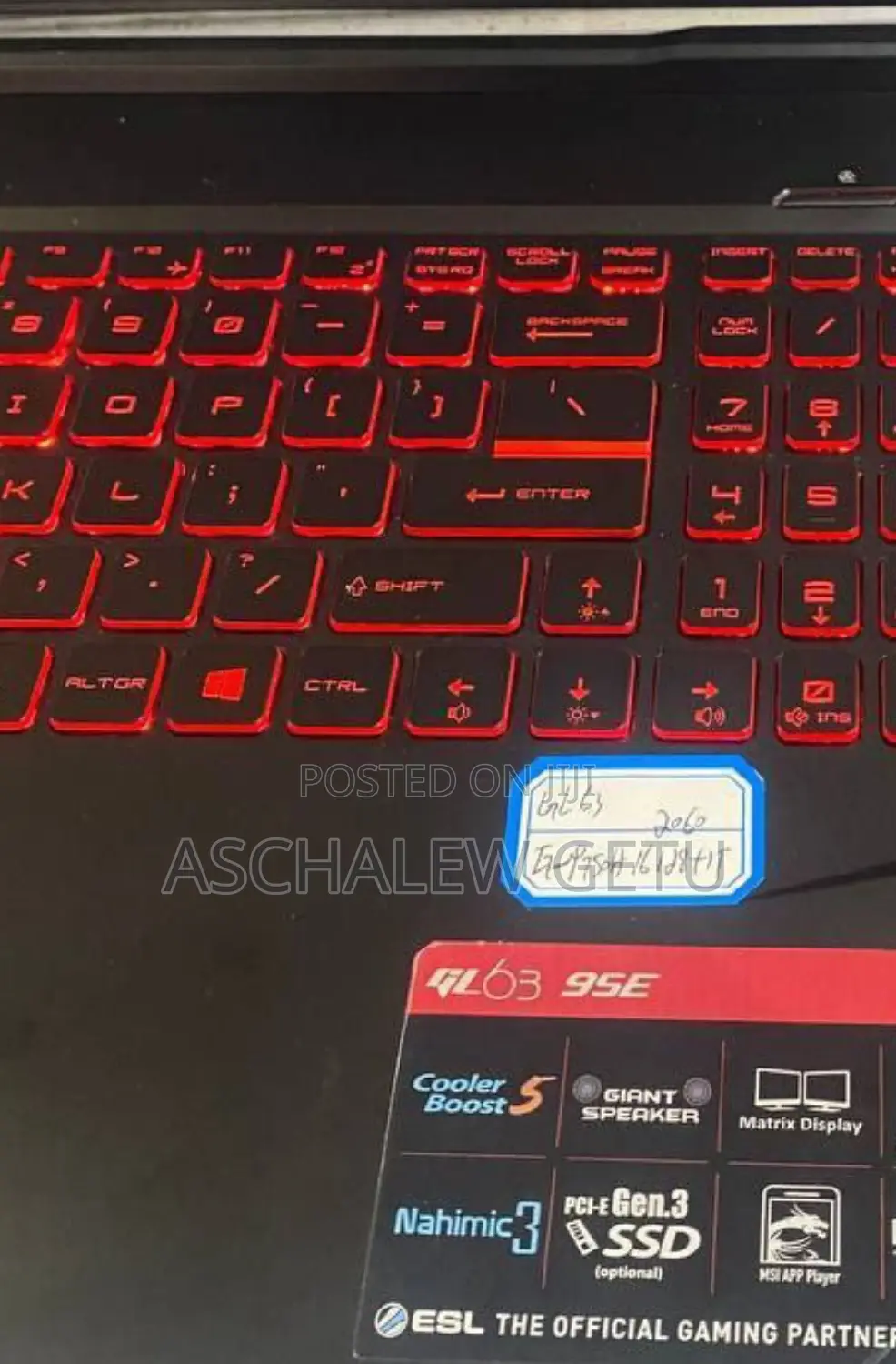 New Laptop MSI GF63 16GB Intel Core I7 SSD 512GB