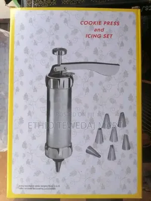 የኩኪስ የብስኩት ቅርፅ ማውጫ Cookie Press and Icing Set.