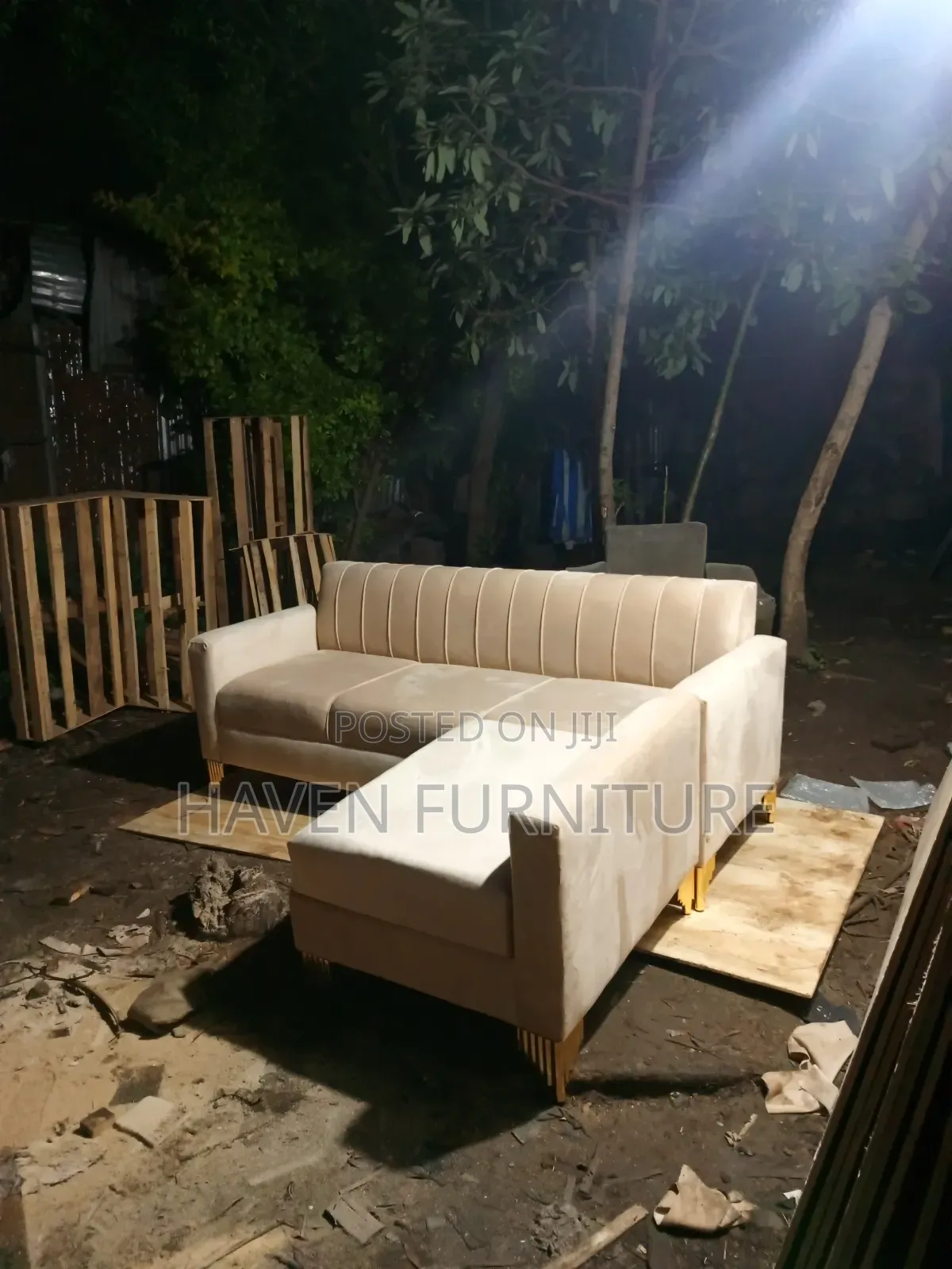 Light Cream Sofa With 5 Seat Code345