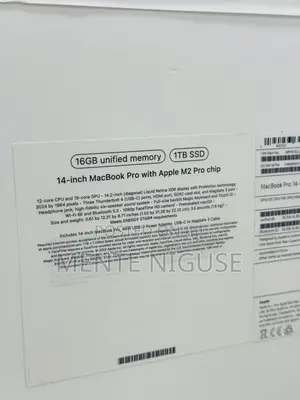 New Laptop Apple MacBook Pro 2023 M2 Pro 14-Inch 16GB Apple M2 SSD 1T