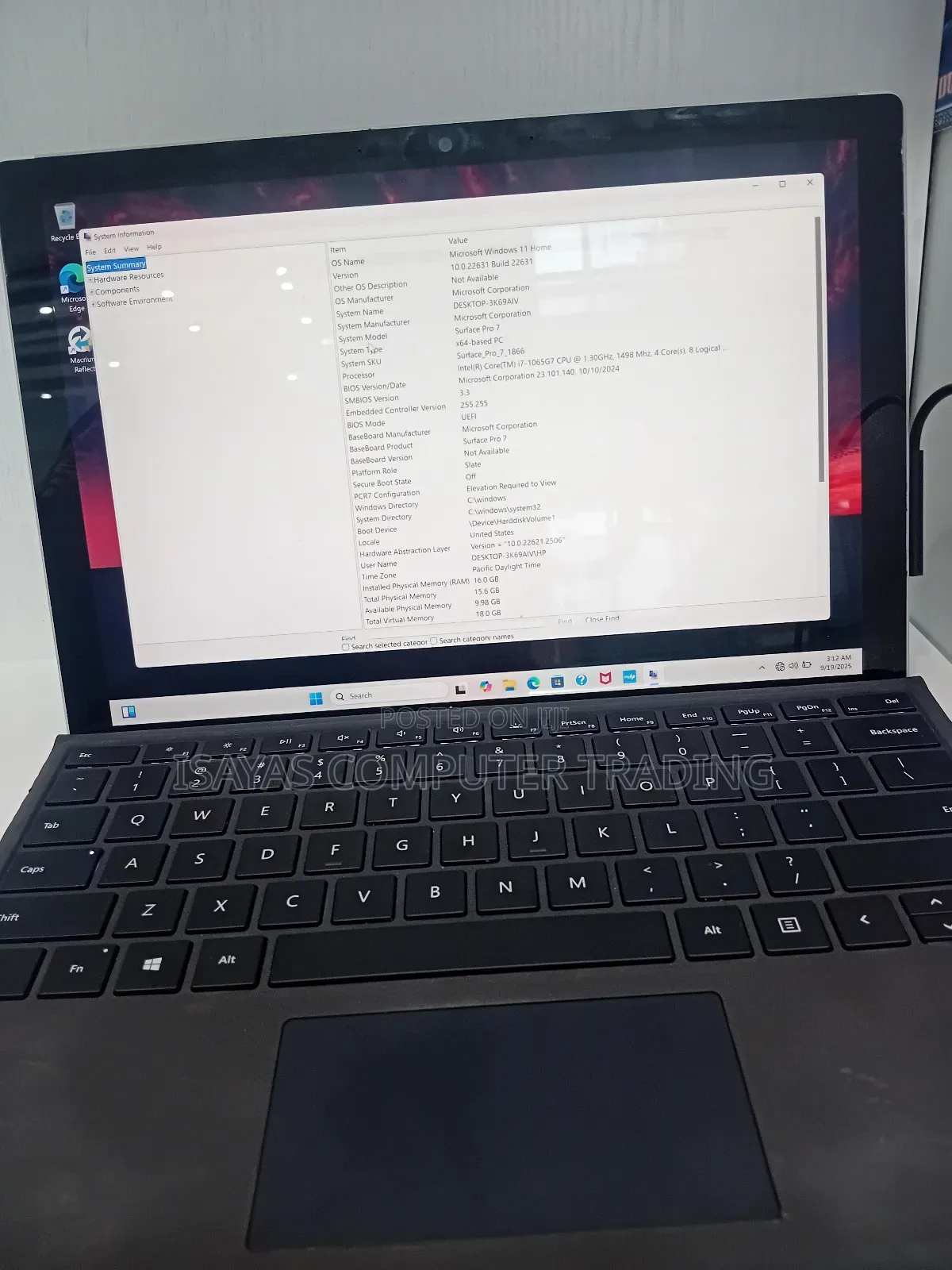 New Laptop Microsoft Surface Pro 7 16GB Intel Core I7 SSD 512GB