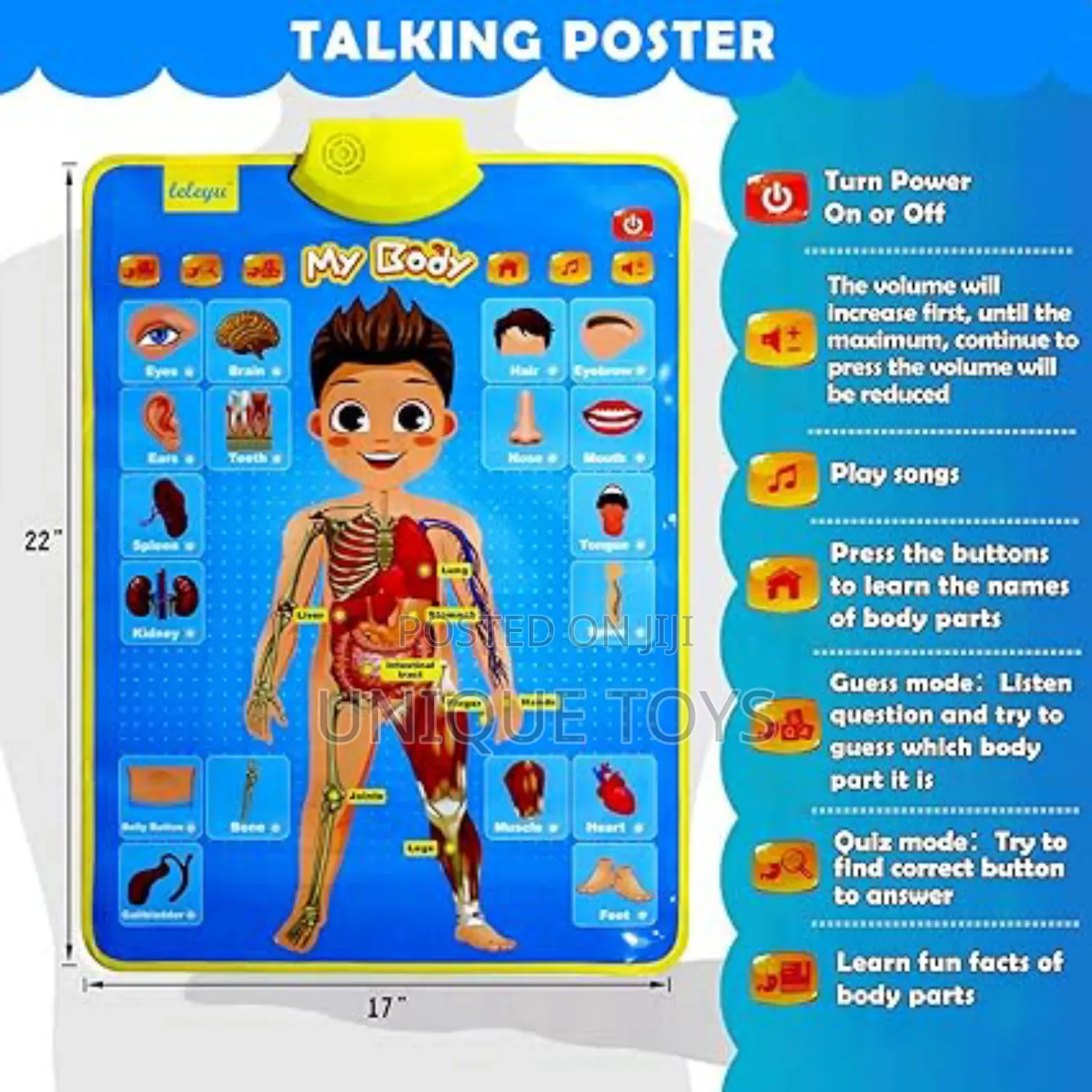 My Body Talking Poster – Interactive Educational Toy