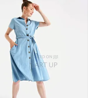 Photo - Belted Short Sleeve Shirt Dress