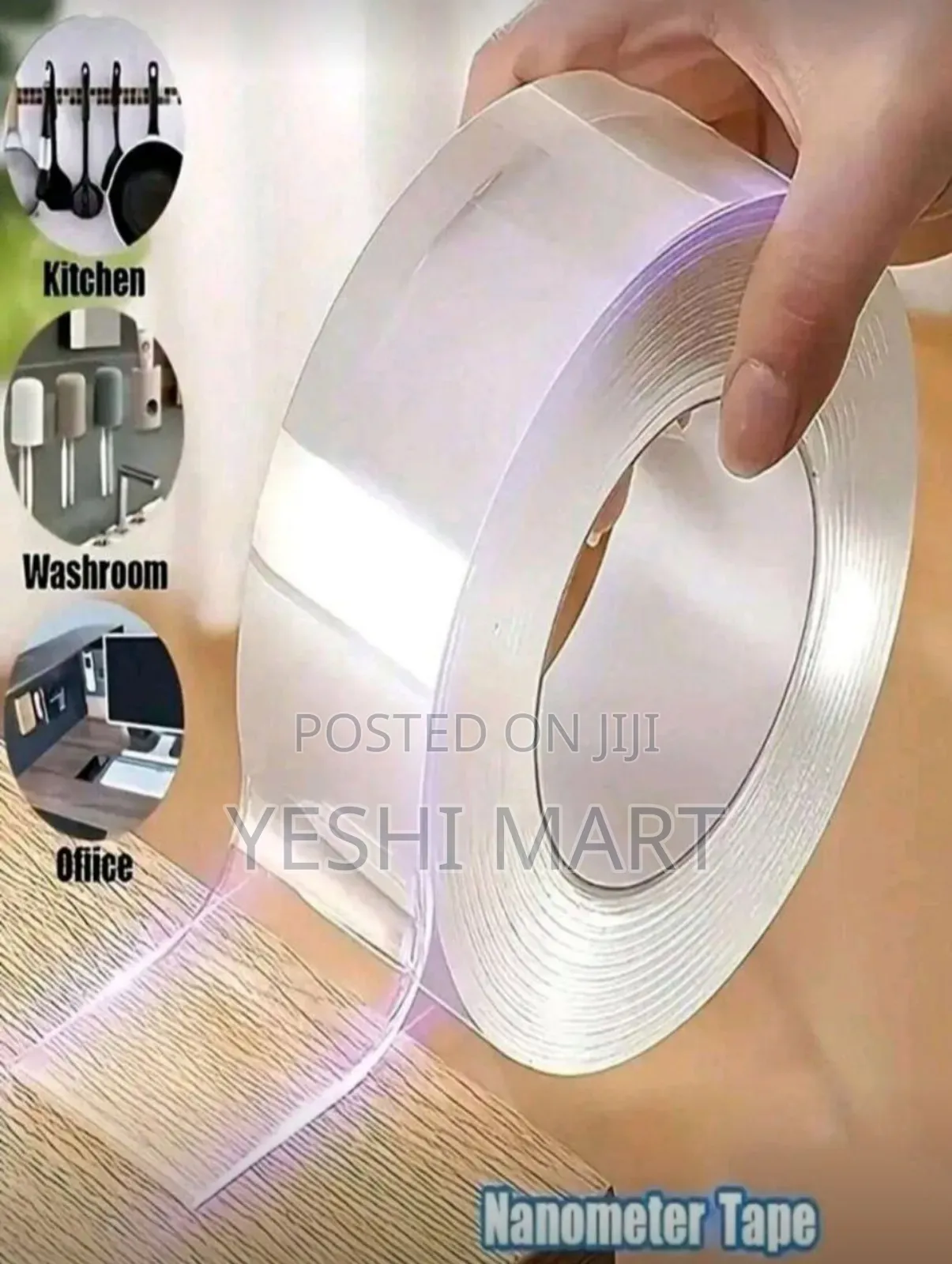 Reusable Nano Double-Sided Tape - Sticks Damage-Free, Removable