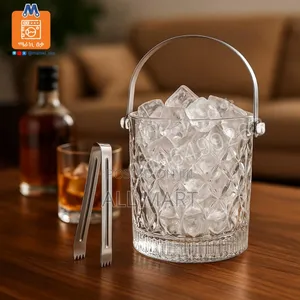 Glass Ice Bucket With Tongs