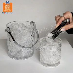 Glass Ice Bucket With Tongs