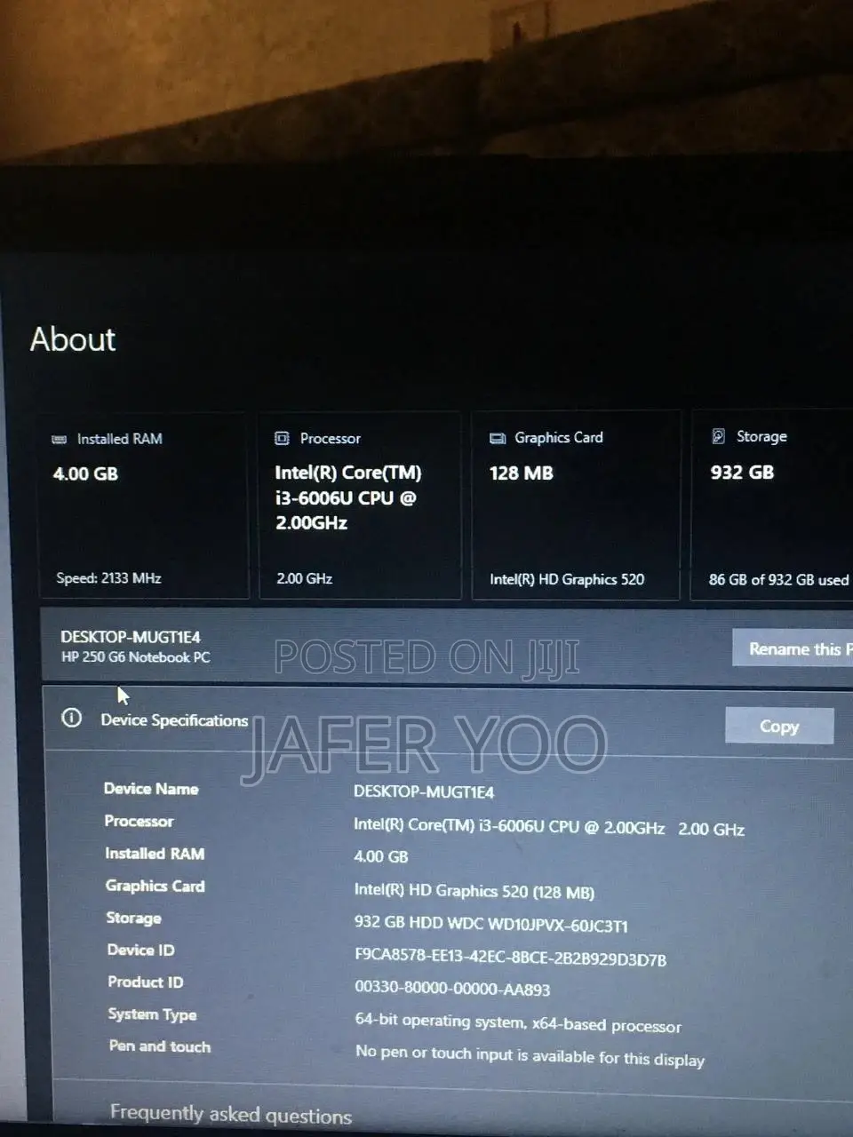Laptop HP 4GB Intel Core i3 HDD 1T