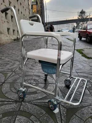Photo - Toilet፺∞Aluminium Commode Chair With Wheels鵼≡Supporting Up to 150kg