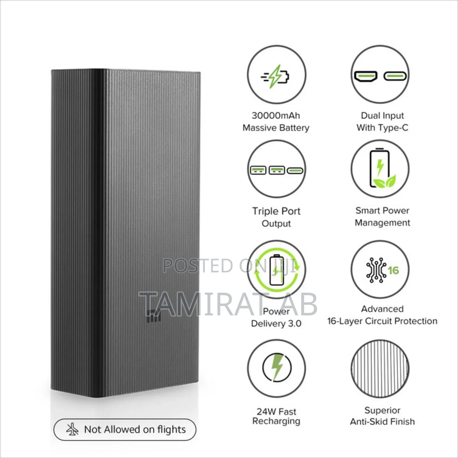 Xiaomi 18w Powerbank 30000mah | Dual Input Output Ports | Fastcharging