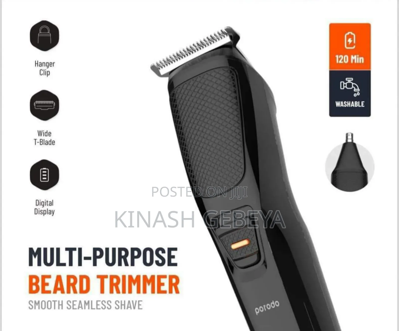 Porodo 2in1 Hair and Nose Trimmer