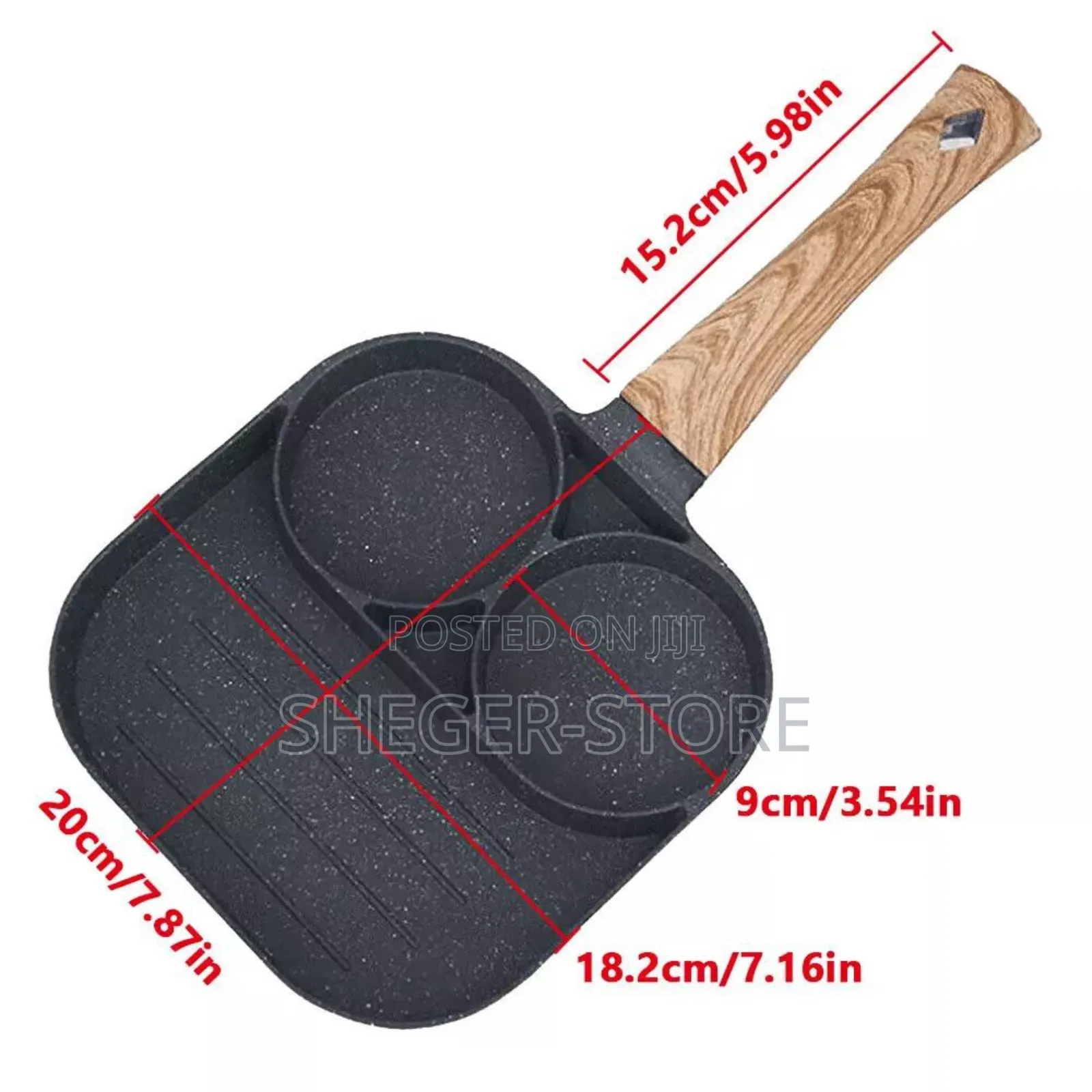 Non-Stick 3 in 1 Multi Purpose Frying Pan(የማያሳርር)