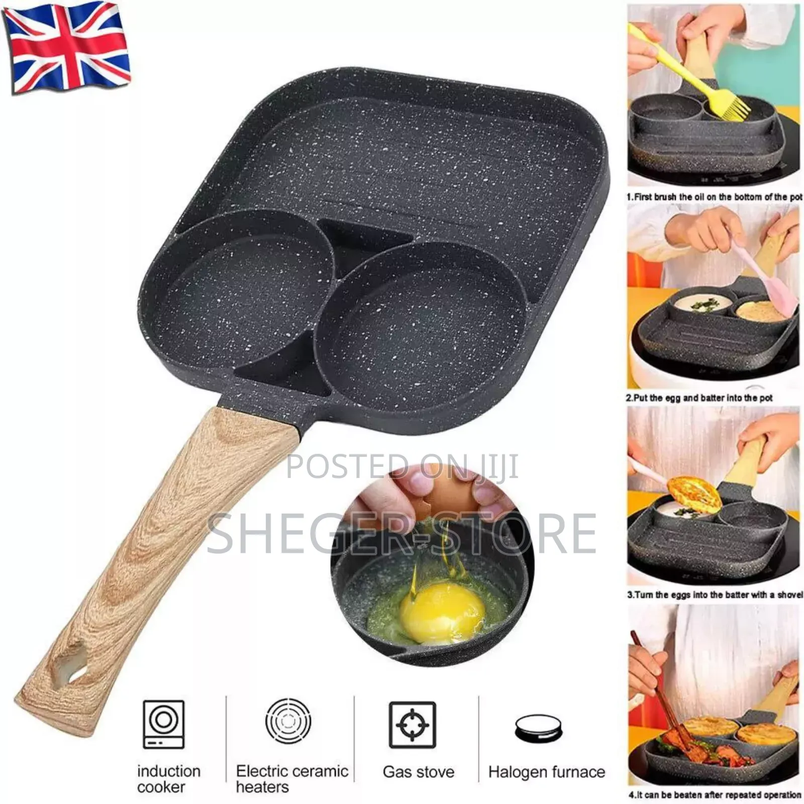 Non-Stick 3 in 1 Multi Purpose Frying Pan(የማያሳርር)