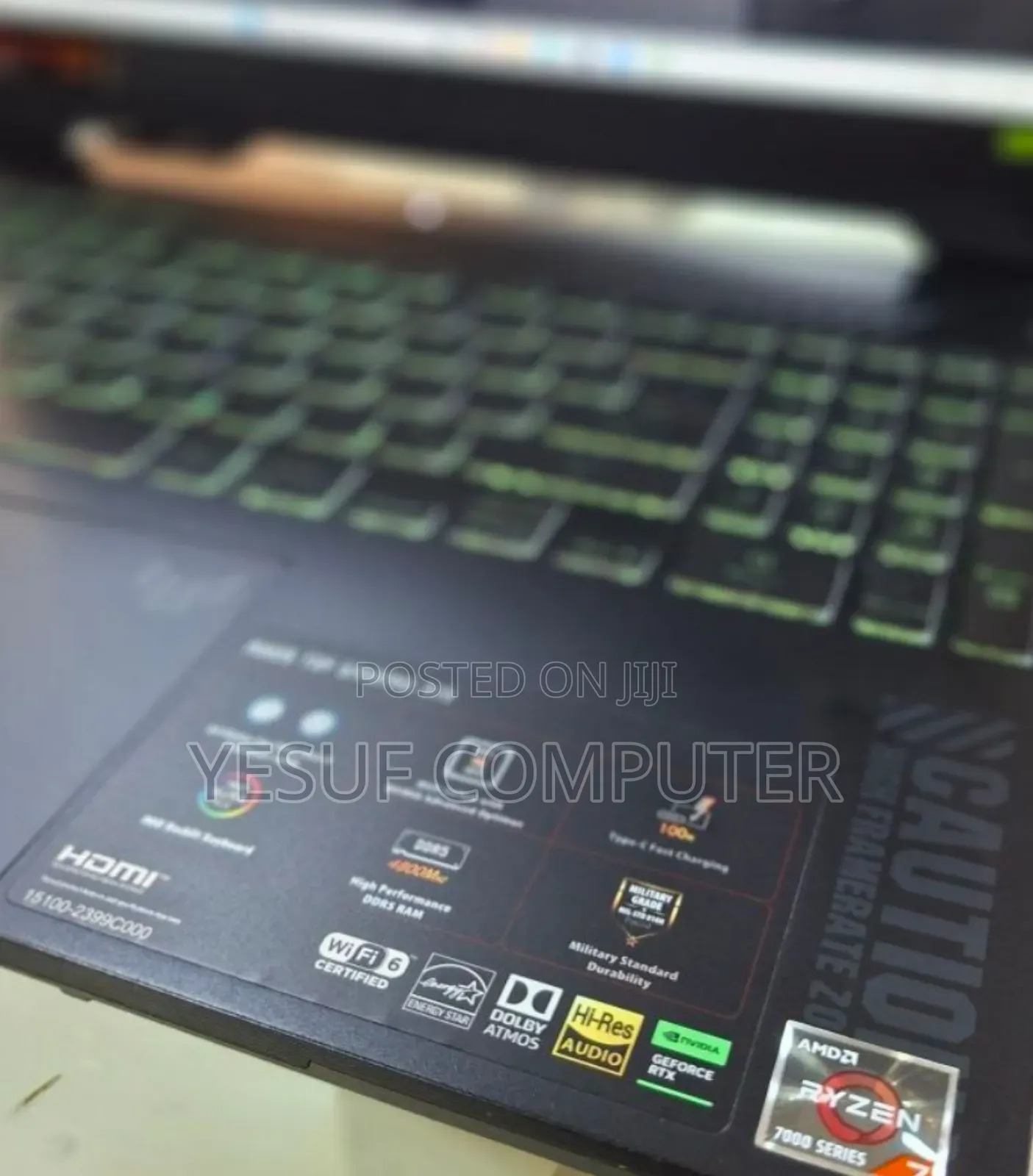 New Laptop Asus TUF Gaming A15 16GB AMD Ryzen 7 SSD 512GB