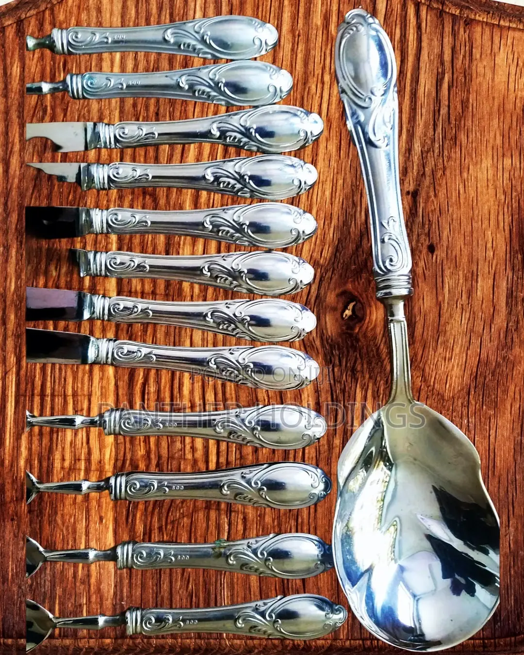 Italian Made Princess Rose Antique Silverware in Silver 800