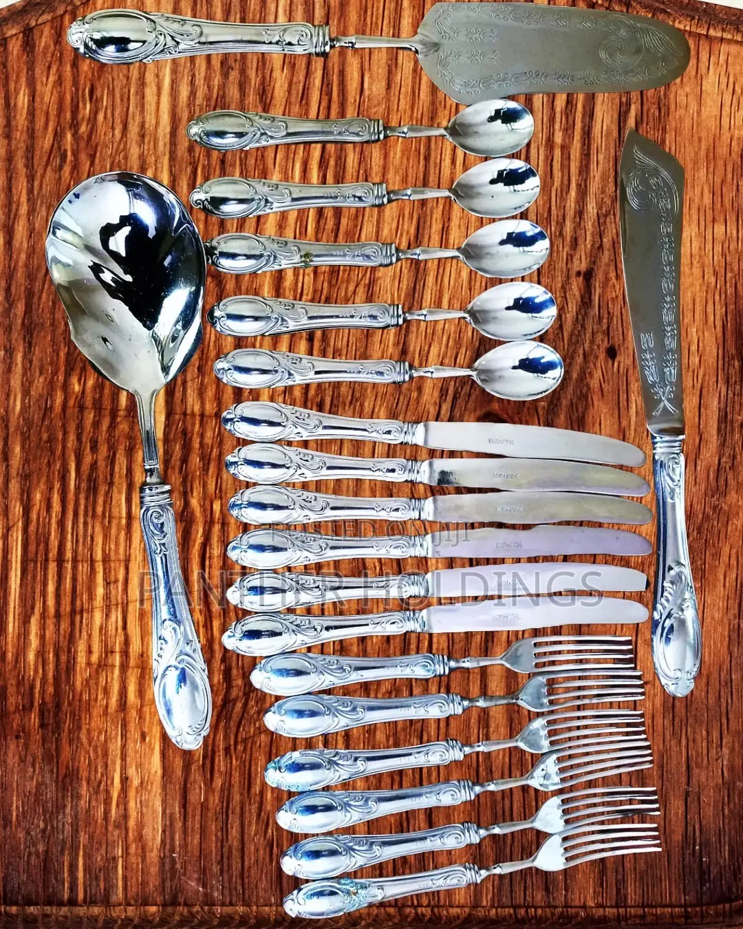 Italian Made Princess Rose Antique Silverware in Silver 800