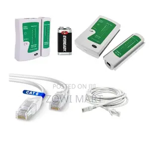 Photo - 5m Rj45 Cable Cat6 + Network Cable Tester With Battery