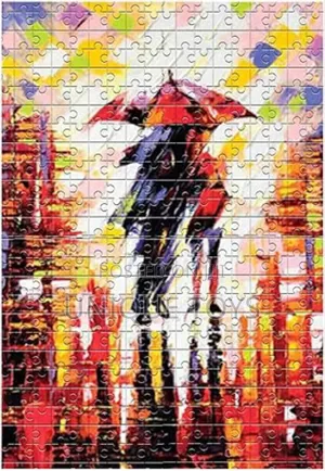 Photo - 1000 Piece Puzzle – Autumn Walking in the Rain