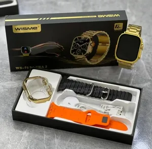 Wisme- Premium Gold 3 Straps Smart Watch -