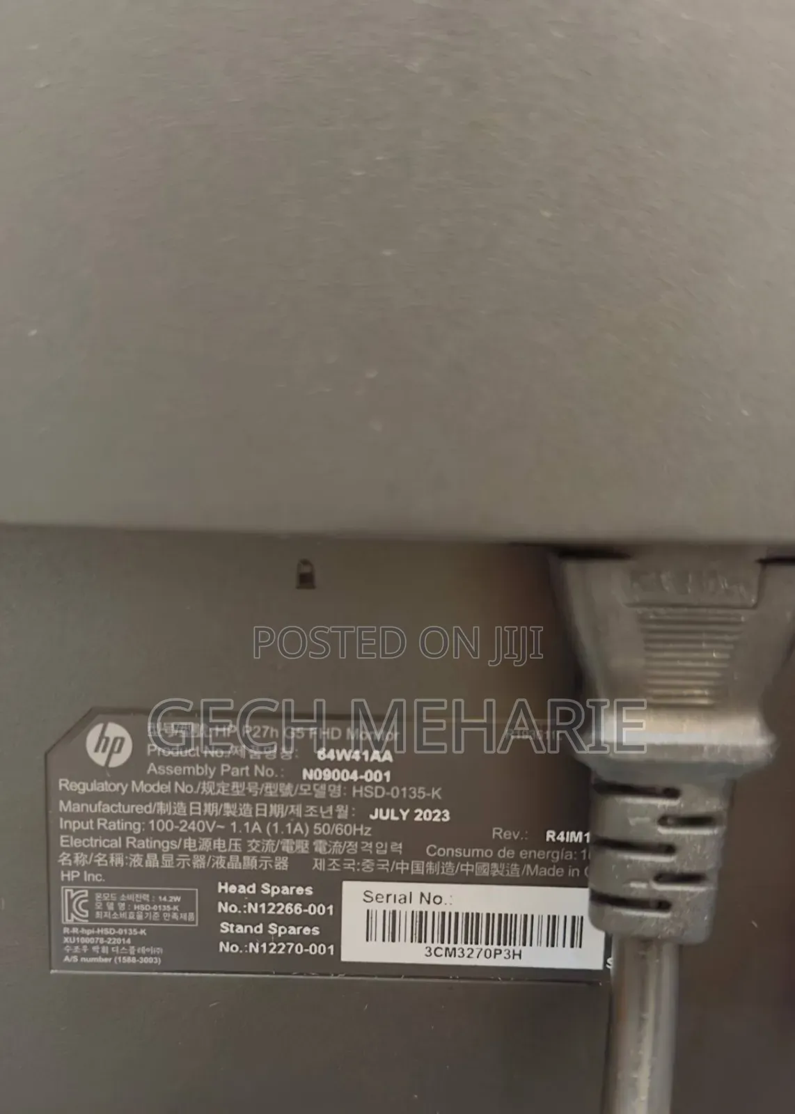 Ebrand New Monitor Hp 27" Inch Monitor Full Hd Resolution 192