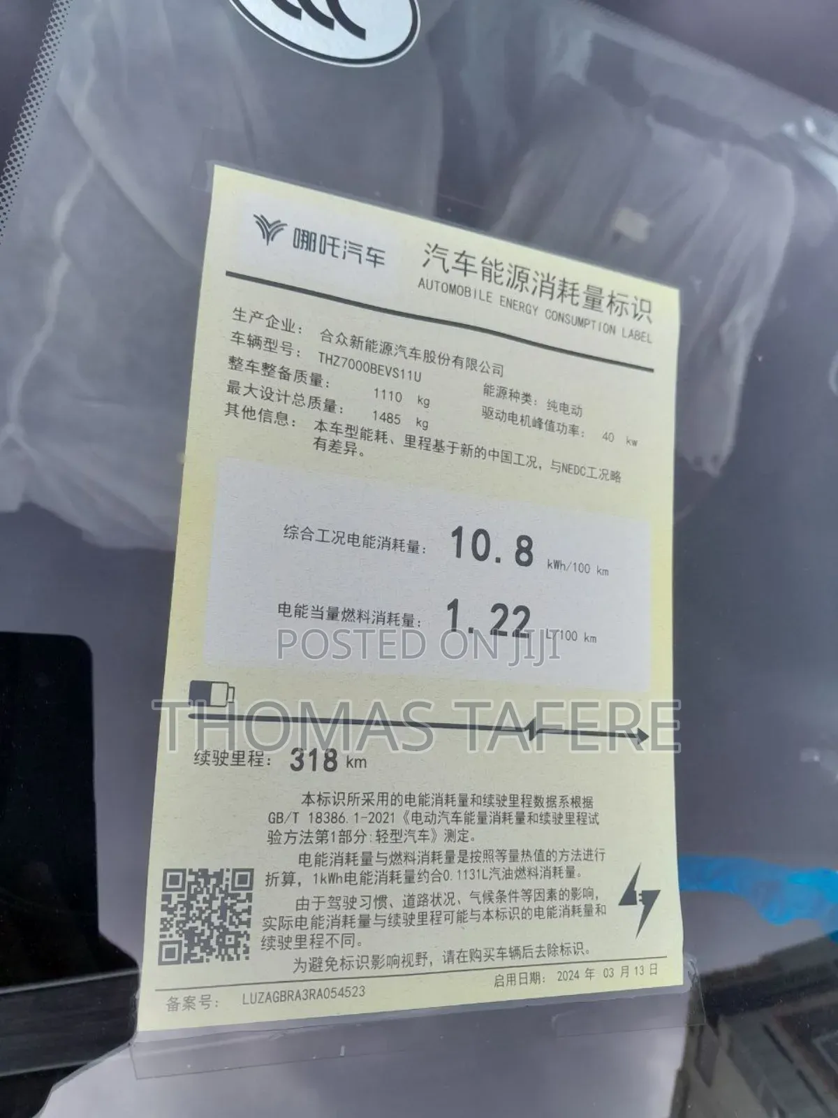 New Hozon Neta Aya 2025 Green