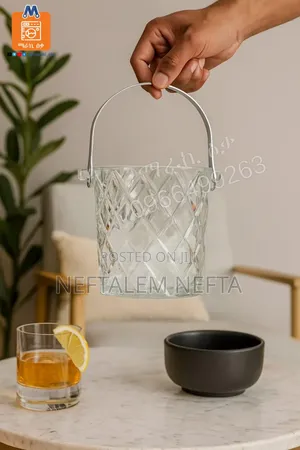 Glass Ice Bucket With Tong