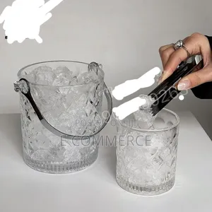 Glass Ice Bucket With Tongs